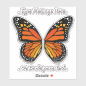 Vliegende Stickers - Aangepast Monarch-decaal (Vel)