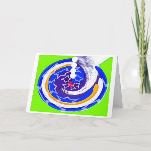 Vliegende succes kunst feestdagen kaart (Voorkant)