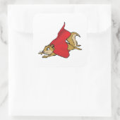 Vliegende Super Squirrel Vierkante Sticker (Tas)
