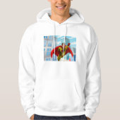 Vliegende superheld Comic Style Red en Yellow Hero Hoodie (Voorkant)