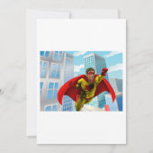 Vliegende superheld Comic Style Red en Yellow Hero Kaart (Voorkant)