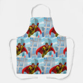 Vliegende superheld Comic Style Red en Yellow Hero Schort (Voorkant)