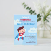 Vliegende superheld jongen Birthday Party Kaart (Staand voorkant)