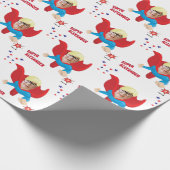 Vliegende Superheld Jongen Rechtvaardigheid Held V Cadeaupapier (Hoek)