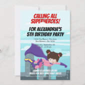 Vliegende Superheld Strips Verjaardagsfeestje (Mei Kaart (Voorkant)