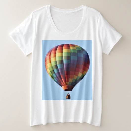 Vliegende T-Shirt Hot Air-ballon voor vrouwen plus (Design voorkant)