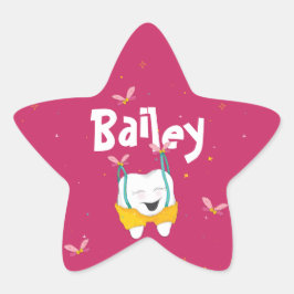 Vliegende Tand Sprankelend Magisch Roze Ster Sticker