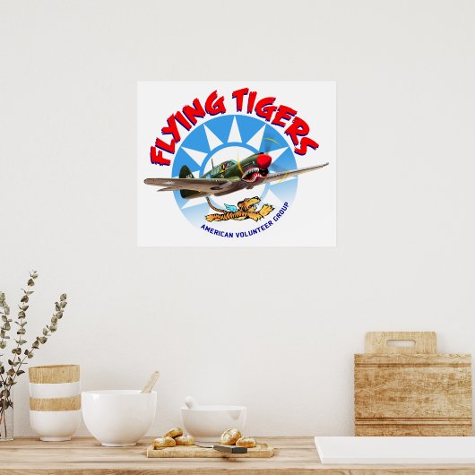 Vliegende tigers poster (Keuken)