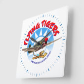 Vliegende tigers vierkante klok (Hoek)