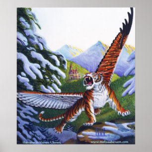 Vliegende tijgerafdrukken poster