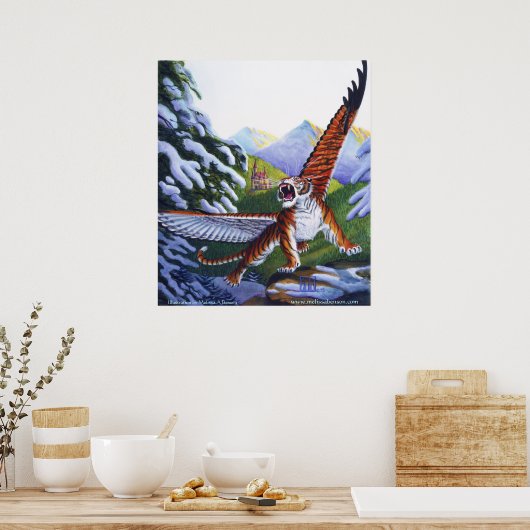 Vliegende tijgerafdrukken poster (Keuken)