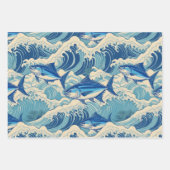 Vliegende tonijn in golven - Ahi patroon Inpakpapier Vel (Voorkant)