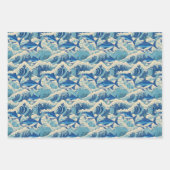 Vliegende tonijn in golven - Ahi patroon Inpakpapier Vel (Voorkant 3)