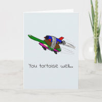 vliegende tortoise grappige kaart.