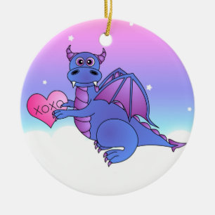 Vliegende trekkogels van Cute Dragon houden van je Keramisch Ornament