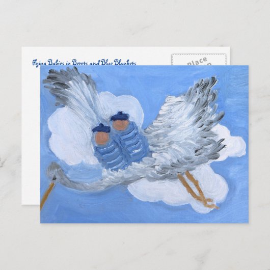 Vliegende Tweelingjongen Baby's: Susan Payne-Trutn Briefkaart (Voorkant / Achterkant)