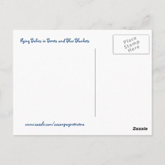 Vliegende Tweelingjongen Baby's: Susan Payne-Trutn Briefkaart (Achterkant)