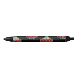 Vliegende ufo in de ruimte zwart zwarte inkt pen