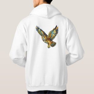 Vliegende Uil Abstract Kleurrijke Penseelstreek Ku Hoodie