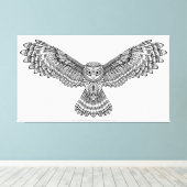 Vliegende Uil Zendoodle 6 Canvas Afdruk (Insitu (Houten vloer))