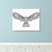 Vliegende Uil Zendoodle 6 Canvas Afdruk (Insitu (Houten vloer))