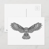 Vliegende Uil Zendoodle Briefkaart (Voorkant / Achterkant)