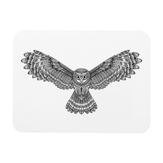 Vliegende Uil Zendoodle Magneet (Horizontaal)
