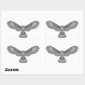 Vliegende Uil Zendoodle Rechthoekige Sticker (Vel)