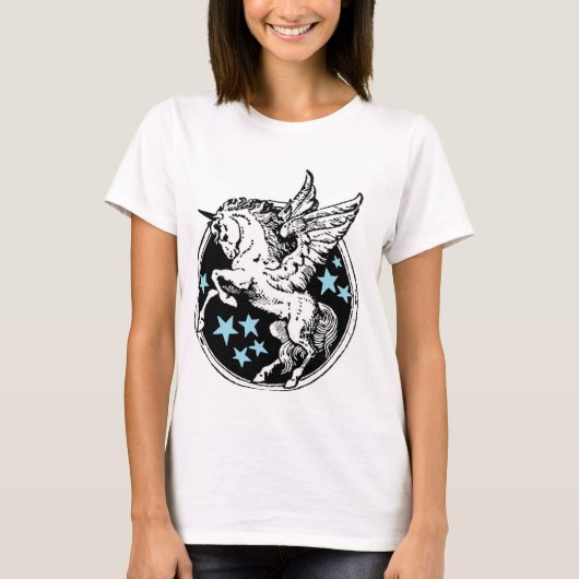 Vliegende Unicorn Pegasus-shirt T-shirt (Voorkant)