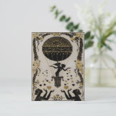 Vliegende Valentijns ~ Briefkaart Art Nouveau Fren (Staand voorkant)