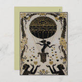 Vliegende Valentijns ~ Briefkaart Art Nouveau Fren (Voorkant / Achterkant)