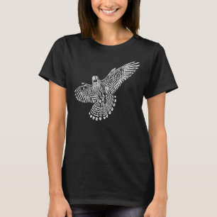 Vliegende valk in het vliegtuig t-shirt