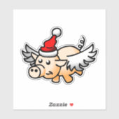 Vliegende varken Aangepaste snijding vinylsticker Sticker (Vel)