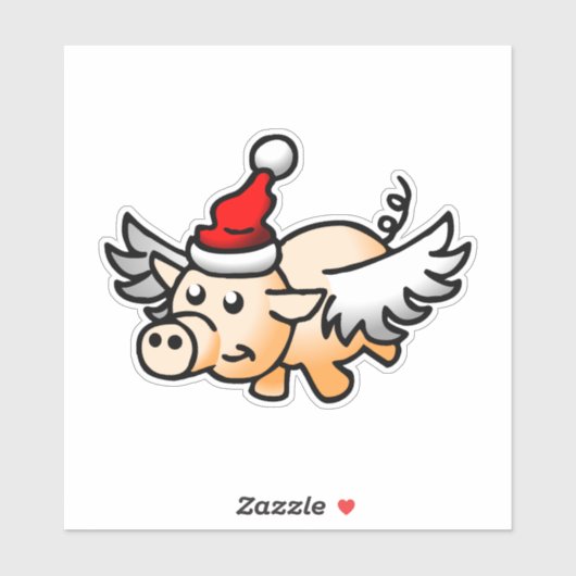 Vliegende varken Aangepaste snijding vinylsticker Sticker (Vel)