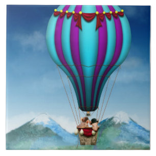 Vliegende Varken - Ballon - Op op en Weg Tegeltje