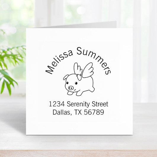 Vliegende varken, biggetje met het Adres van de Ba Rubberstempel