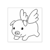 Vliegende varken, biggetje met vleugels rubberstempel (Afrduk)