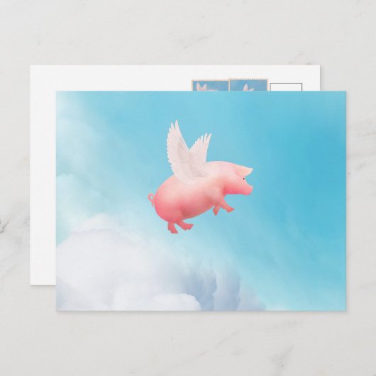 Vliegende varken briefkaart (Voorkant / Achterkant)