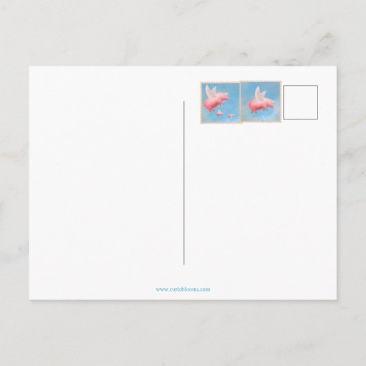 Vliegende varken briefkaart (Achterkant)