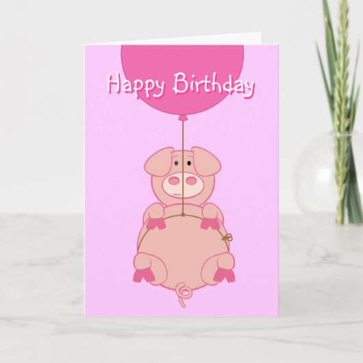 Vliegende varken en ballon kaart (Voorkant)