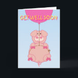 Vliegende varken en ballon kaart<br><div class="desc">Niet zozeer een vliegend varken als een drijvend varken gebonden aan een ballon. Misschien gebeurt het op een dag?!</div>