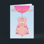 Vliegende varken en ballon kaart<br><div class="desc">Niet zozeer een vliegend varken als een drijvend varken gebonden aan een ballon. Misschien gebeurt het op een dag?!</div>