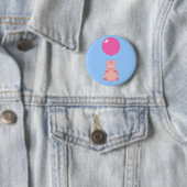 Vliegende varken en ballon ronde button 5,7 cm (In situ)