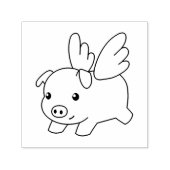 Vliegende varken - Geloof, biggetje met vleugels Zelfinktende Stempel (Design)