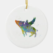 Vliegende varken keramisch ornament (Voorkant)