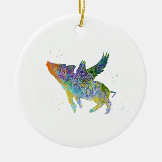 Vliegende varken keramisch ornament (Voorkant)