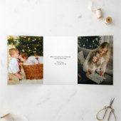 Vliegende Varken Kerst Fotokaart Drieluik Wenskaart (Binnen)