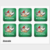 Vliegende Varken Kerst Klassieke Vierkante Sticker (Vel)