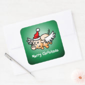 Vliegende Varken Kerst Klassieke Vierkante Sticker (Envelop)