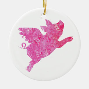 Vliegende varken, kerstversiering, varken keramisch ornament